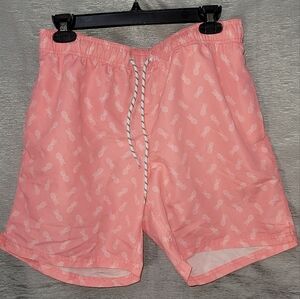 Maamgic Pink Swim Trunk pineapple print,sz medium inside net liner & back pocket